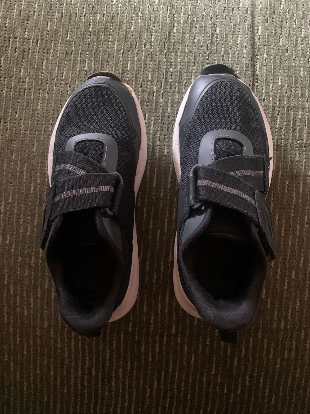 Kids Black and Lightweight Velcro Sneakers